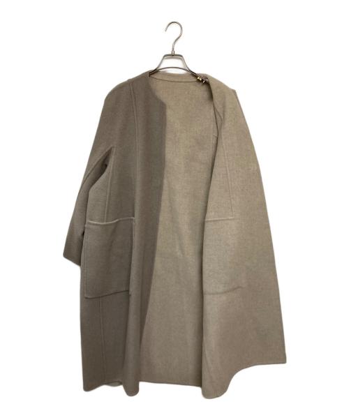 DRAWER（ドゥロワー）Drawer (ドゥロワー) ウールカシミヤリバーノーカラーコート ブラウン サイズ:38の古着・服飾アイテム