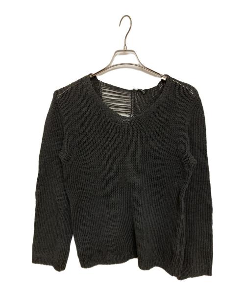 ANN DEMEULEMEESTER（アンドゥムルメステール）ANN DEMEULEMEESTER (アンドゥムルメステール) 90Sダメージニット グレー サイズ:Sの古着・服飾アイテム