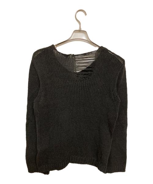 ANN DEMEULEMEESTER（アンドゥムルメステール）ANN DEMEULEMEESTER (アンドゥムルメステール) 90Sダメージニット グレー サイズ:Sの古着・服飾アイテム