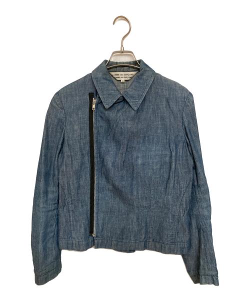 COMME des GARCONS COMME des GARCONS（コムデギャルソン コムデギャルソン）COMME des GARCONS COMME des GARCONS (コムデギャルソン コムデギャルソン) シャンブレーデニムライダースジャケット インディゴ サイズ:XSの古着・服飾アイテム