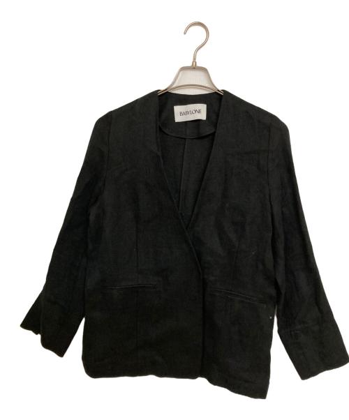 BABYLONE（バビロン）BABYLONE (バビロン) リネンノーカラージャケット ブラック サイズ:FREE 未使用品の古着・服飾アイテム