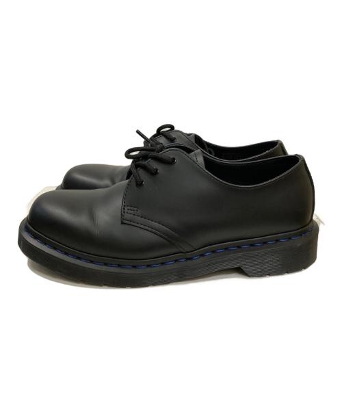 Dr.Martens（ドクターマーチン）Dr.Martens (ドクターマーチン) 1461 ネイビーステッチ 3 ホール シューズ ブラック サイズ:US9の古着・服飾アイテム