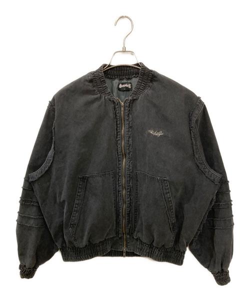SUPPLIER（サプライヤー）SUPPLIER (サプライヤー) 刺繍デニムブルゾン ブラック サイズ:Lの古着・服飾アイテム