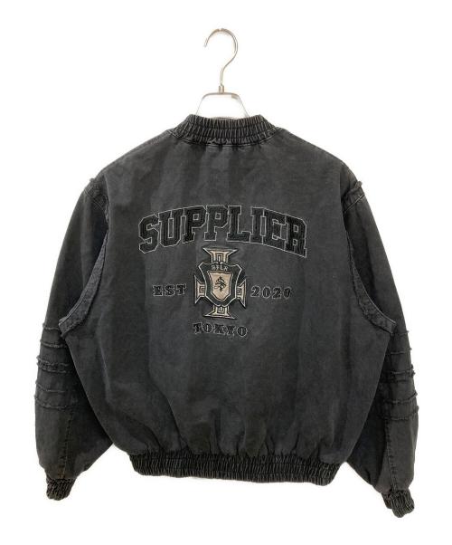 SUPPLIER（サプライヤー）SUPPLIER (サプライヤー) 刺繍デニムブルゾン ブラック サイズ:Lの古着・服飾アイテム