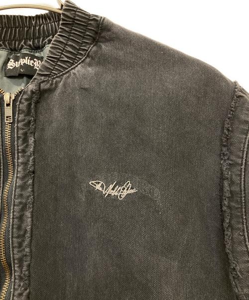 SUPPLIER（サプライヤー）SUPPLIER (サプライヤー) 刺繍デニムブルゾン ブラック サイズ:Lの古着・服飾アイテム