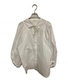 YORI（ヨリ）の古着「リボンパフスリーブブラウス」｜ホワイト