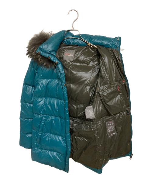 DUVETICA（デュベティカ）DUVETICA (デュベティカ) ラクーンファー付き ダウンコート ブルー サイズ:40の古着・服飾アイテム