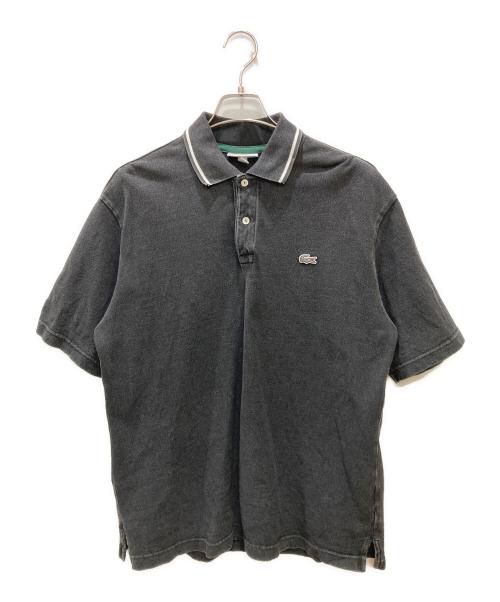 LACOSTE（ラコステ）LACOSTE (ラコステ) 配色リブニットインディゴポロシャツ ブラック サイズ:Lの古着・服飾アイテム