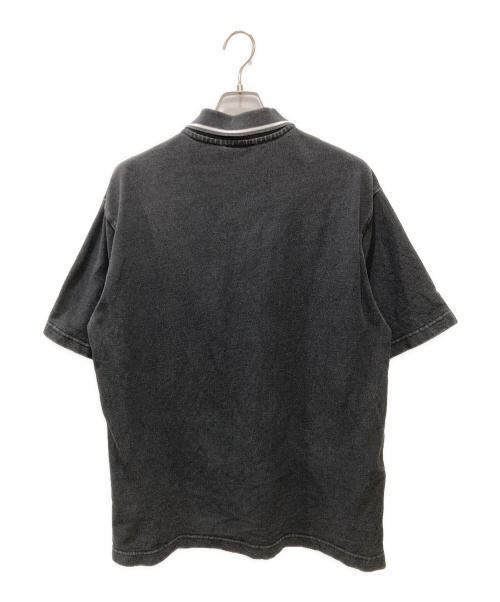 LACOSTE（ラコステ）LACOSTE (ラコステ) 配色リブニットインディゴポロシャツ ブラック サイズ:Lの古着・服飾アイテム
