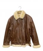 HORN WORKSホーンワークス）の古着「B-3レザージャケット」｜ブラウン