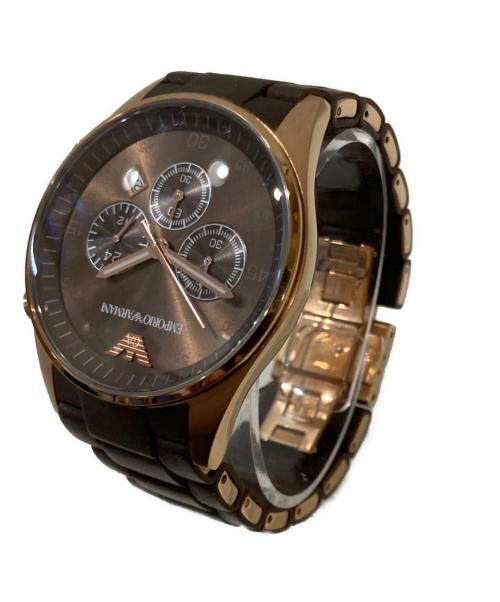 EMPORIO ARMANI（エンポリオ アルマーニ）EMPORIO ARMANI (エンポリオ アルマーニ) リストウォッチ ブラウン サイズ:不明(実寸サイズをご確認ください)の古着・服飾アイテム