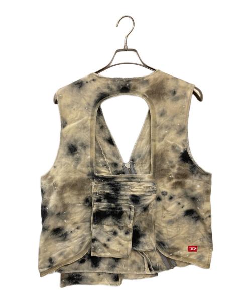 DIESEL（ディーゼル）DIESEL (ディーゼル) A-COLD-WALL (ア・コールド・ウォール) タイダイポケットデザインベスト ベージュ サイズ:Lの古着・服飾アイテム