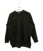 CDGシーディージー）の古着「サイドスリットバックロゴニット」｜ブラック