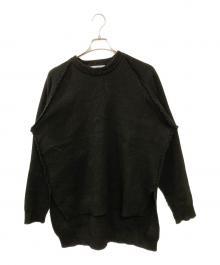 CDG（シーディージー）の古着「サイドスリットバックロゴニット」｜ブラック