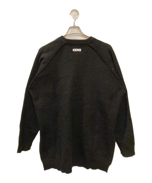 CDG（シーディージー）CDG (シーディージー) サイドスリットバックロゴニット ブラック サイズ:XLの古着・服飾アイテム