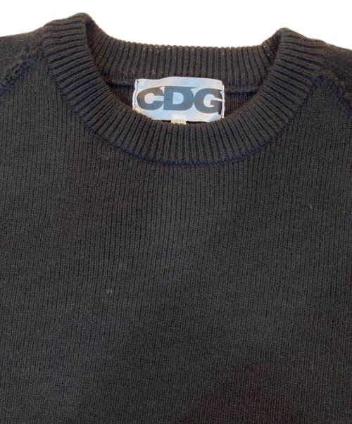 CDG（シーディージー）CDG (シーディージー) サイドスリットバックロゴニット ブラック サイズ:XLの古着・服飾アイテム