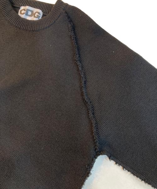 CDG（シーディージー）CDG (シーディージー) サイドスリットバックロゴニット ブラック サイズ:XLの古着・服飾アイテム