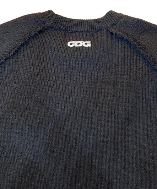 CDG（シーディージー）CDG (シーディージー) サイドスリットバックロゴニット ブラック サイズ:XLの古着・服飾アイテム
