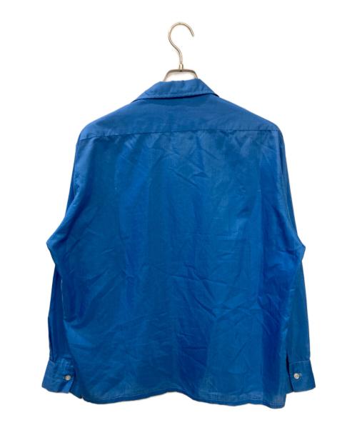 PERMANENT PRESS（パーマネントプレス）PERMANENT PRESS (パーマネントプレス) ヴィンテージオープンカラーシャツ ブルー サイズ:Lの古着・服飾アイテム