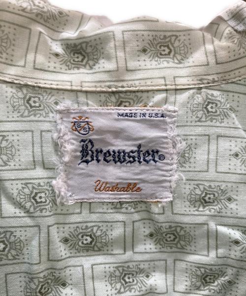 Brewster（ブリュスター）Brewster (ブリュスター) ヴィンテージ半袖オープンカラーシャツ グリーン サイズ:不明の古着・服飾アイテム
