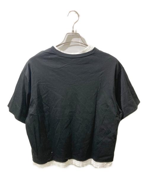 LOHEN（ローヘン）LOHEN (ローヘン) バイカラーレイヤードT shirt ブラック×ホワイト サイズ:Freeの古着・服飾アイテム