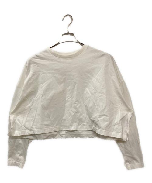 LOHEN（ローヘン）LOHEN (ローヘン) ボキシーラインクロップドロンT ホワイト サイズ:Freeの古着・服飾アイテム
