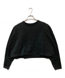 LOHEN（ローヘン）の古着「ボキシーラインクロップドロンT」｜ブラック