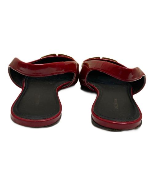 BALENCIAGA（バレンシアガ）BALENCIAGA (バレンシアガ) BBロゴポインテッドトゥミュール レッド サイズ:XLの古着・服飾アイテム