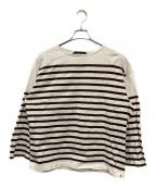 AUBERGEオーベルジュ）の古着「COCOボーダーカットソー」｜ホワイト×ブラウン