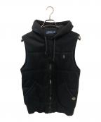 POLO RALPH LAURENポロ・ラルフローレン）の古着「スウェットフードベスト」｜ブラック