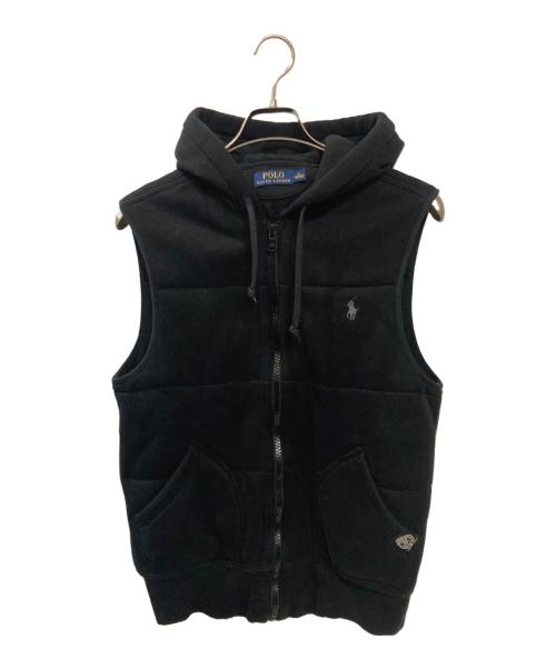 POLO RALPH LAUREN（ポロ・ラルフローレン）POLO RALPH LAUREN (ポロ・ラルフローレン) スウェットフードベスト ブラック サイズ:Sの古着・服飾アイテム