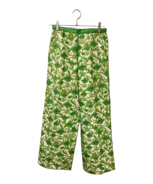 DRAWER（ドゥロワー）DRAWER (ドゥロワー) グリーンフラワードロストパンツ グリーン サイズ:Sの古着・服飾アイテム