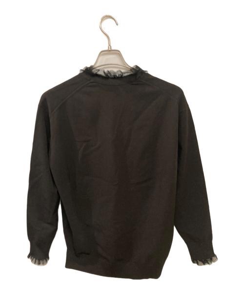 DRAWER（ドゥロワー）DRAWER (ドゥロワー) 16G ネックフリル ロングスリーブニット チャコールグレー サイズ:2の古着・服飾アイテム