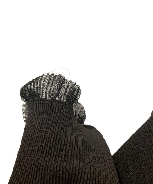 DRAWER（ドゥロワー）DRAWER (ドゥロワー) 16G ネックフリル ロングスリーブニット チャコールグレー サイズ:2の古着・服飾アイテム