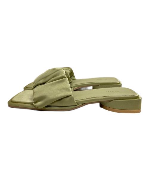 TODAYFUL（トゥデイフル）TODAYFUL (トゥデイフル) Satin Gather Sandals グリーン サイズ:38の古着・服飾アイテム