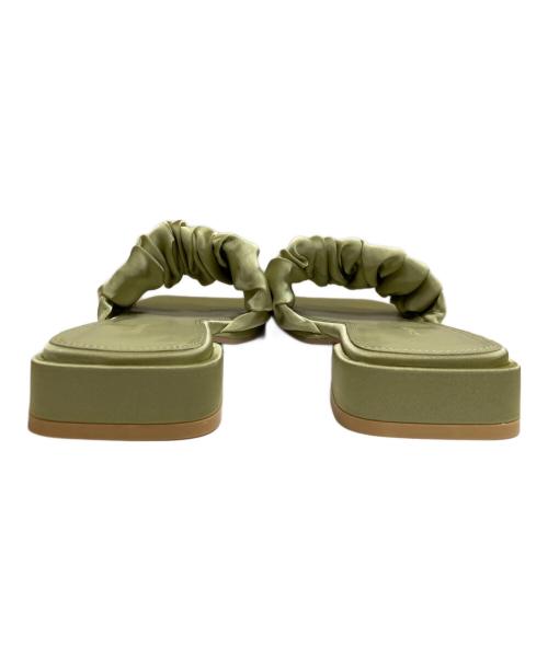TODAYFUL（トゥデイフル）TODAYFUL (トゥデイフル) Satin Gather Sandals グリーン サイズ:38の古着・服飾アイテム