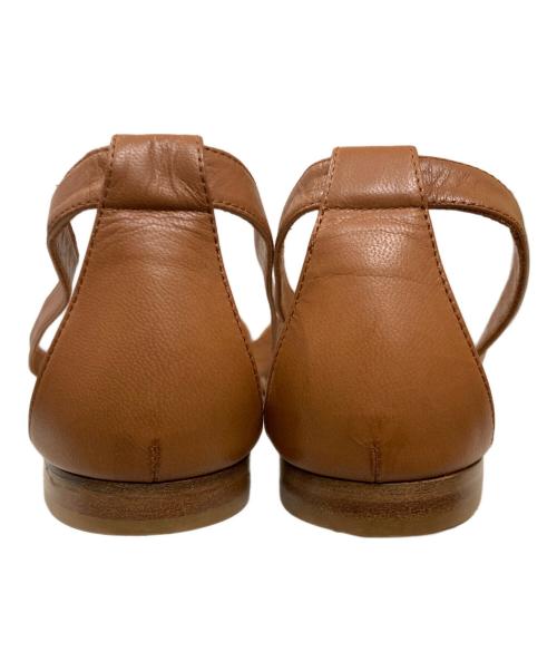 NEBULONIE（ネブローニ）NEBULONIE (ネブローニ) リボンフラットサンダル ブラウン サイズ:37の古着・服飾アイテム