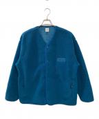 California General Storeカリフォルニアジェネラルストア）の古着「リサイクルポリエステル ボア スナップ カーディガン」｜ブルー