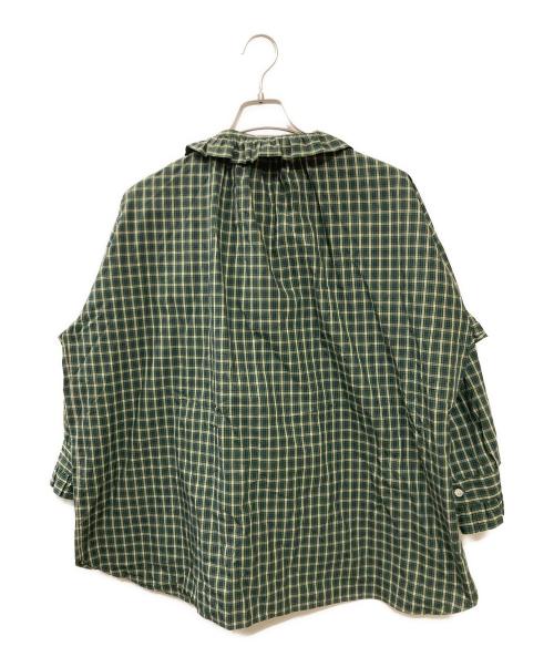 dahl'ia（ダリア）dahl'ia (ダリア) チェックフリルシャツ / ブラウス グリーン サイズ:Freeの古着・服飾アイテム