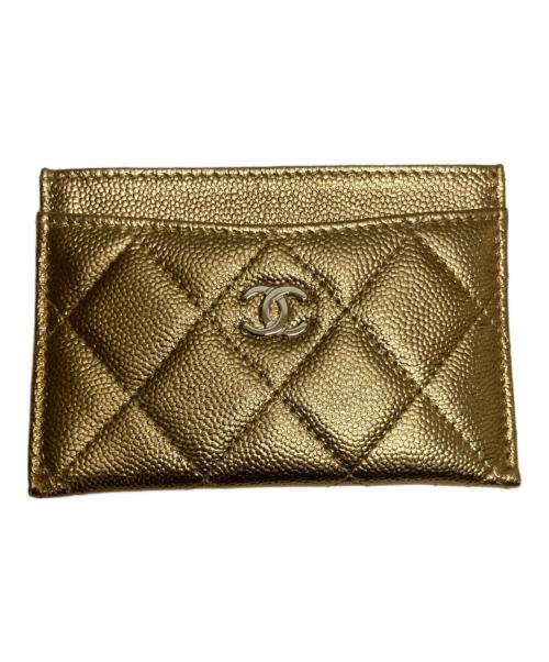 CHANEL（シャネル）CHANEL (シャネル) キャビアスキン クラシックカードケース メタリックゴールドの古着・服飾アイテム