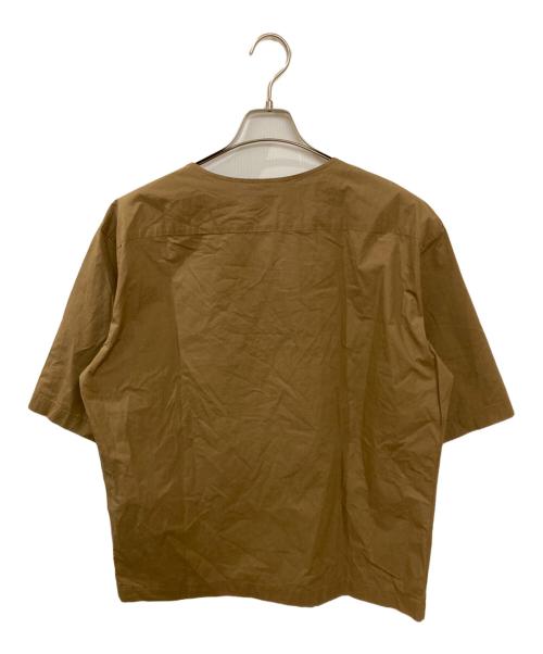 LEMAIRE（ルメール）LEMAIRE (ルメール) ノーカラーコットンプルオーバー ブラウン サイズ:48の古着・服飾アイテム