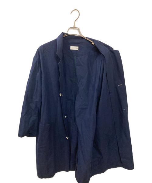 HUIS（ハウス）HUIS (ハウス) ゆったりコットンショップコート ネイビー サイズ:2の古着・服飾アイテム