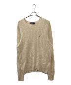 POLO RALPH LAURENポロ・ラルフローレン）の古着「シルクカシミヤケーブルニット」｜ベージュ