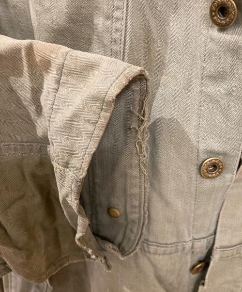 US ARMY（ユーエスアーミー）US ARMY (ユーエスアーミー) ヴィンテージヘリンボーンツイルオールインワン オリーブ サイズ:-（実寸参照)の古着・服飾アイテム