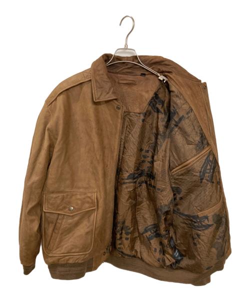 ROUNDTREE&YORKE（ラウンドツリーアンドヨーク）ROUNDTREE＆YORKE (ラウンドツリーアンドヨーク) レザージャケット ブラウン サイズ:XLの古着・服飾アイテム