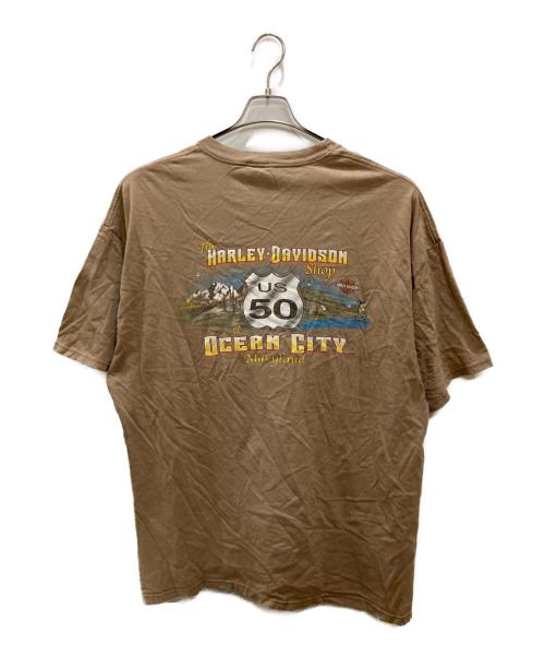 HARLEY-DAVIDSON（ハーレーダビッドソン）HARLEY-DAVIDSON (ハーレーダビッドソン) プリントTシャツ ベージュ サイズ:2XLの古着・服飾アイテム