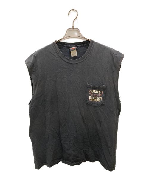 HARLEY-DAVIDSON（ハーレーダビッドソン）HARLEY-DAVIDSON (ハーレーダビッドソン) ノースリーブカットソー ブラック サイズ:XLの古着・服飾アイテム