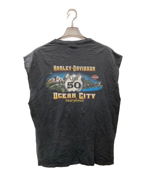HARLEY-DAVIDSON（ハーレーダビッドソン）HARLEY-DAVIDSON (ハーレーダビッドソン) ノースリーブカットソー ブラック サイズ:XLの古着・服飾アイテム