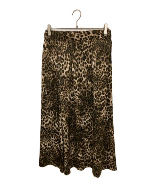 journal standard luxe（ジャーナルスタンダード ラックス）JOURNAL STANDARD LUXE (ジャーナルスタンダード ラックス) マットサテンレオパ マキシスカート ブラウン サイズ:FREEの古着・服飾アイテム