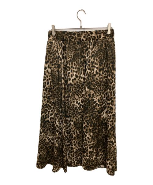 journal standard luxe（ジャーナルスタンダード ラックス）JOURNAL STANDARD LUXE (ジャーナルスタンダード ラックス) マットサテンレオパ マキシスカート ブラウン サイズ:FREEの古着・服飾アイテム